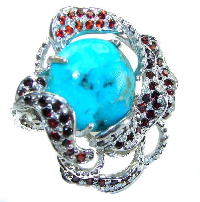 Just Perfection authentic Turquoise .925 Sterling Silver Ring size 9