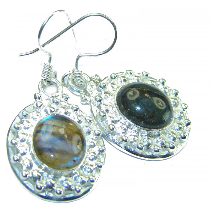Perfect genuine Labradorite .925 Sterling Silver handmade earrings
