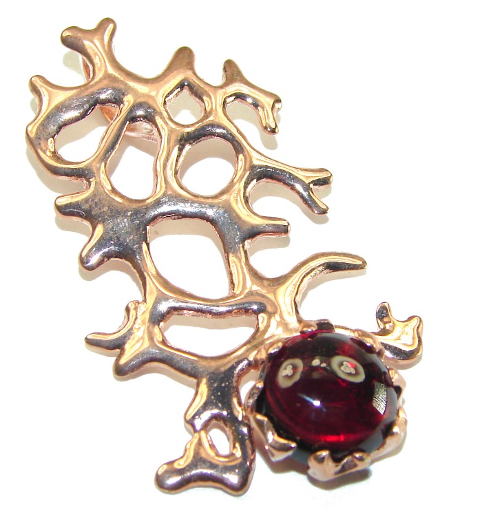 Ocean Reef Garnet 14K Gold over .925 Sterling Silver handmade pendant