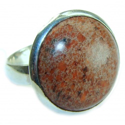 Picasso Jasper .925 Sterling Silver handcrafted ring s. 8 1/2