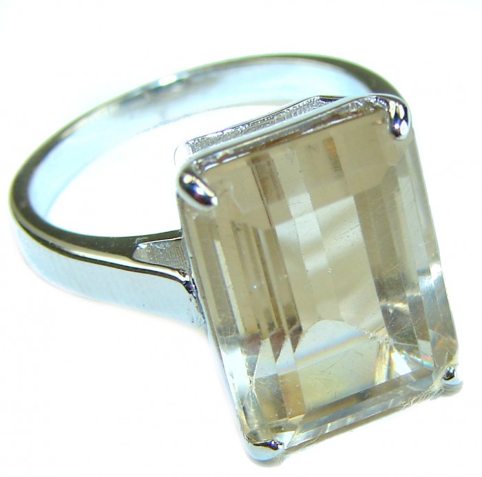 Authentic Citrine .925 Sterling Silver handmade Cocktail Ring s. 8 3/4