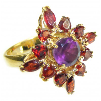 Amethyst 14K Gold over .925 Sterling Silver Handcrafted Ring size 7 3/4