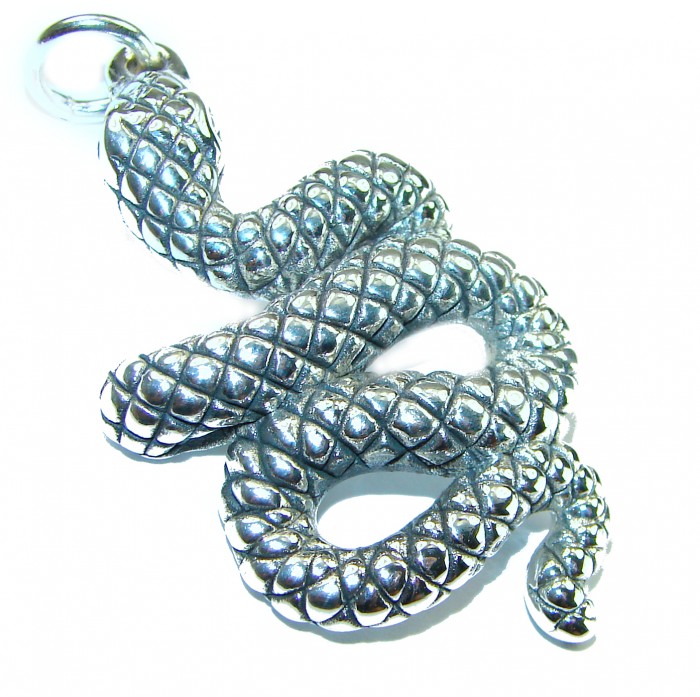 Boa Snake Marcasite .925 Sterling Silver Bali made Pendant