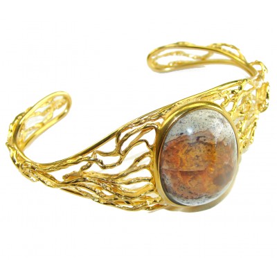 Authentic Mexican Opal handmade 14K Rose Gold over .925 Sterling Silver Bracelet / Cuff