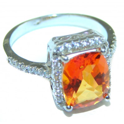 8.5 carat Mystic Golden Topaz .925 Sterling Silver handmade Cocktail Ring size 9