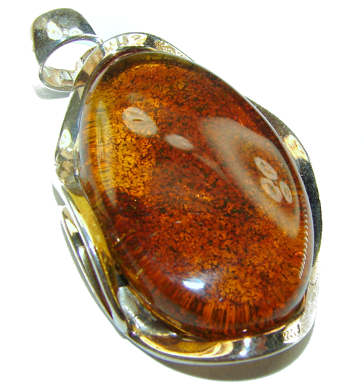 Vintage Beauty authentic Baltic Amber .925 Sterling Silver handcrafted pendant