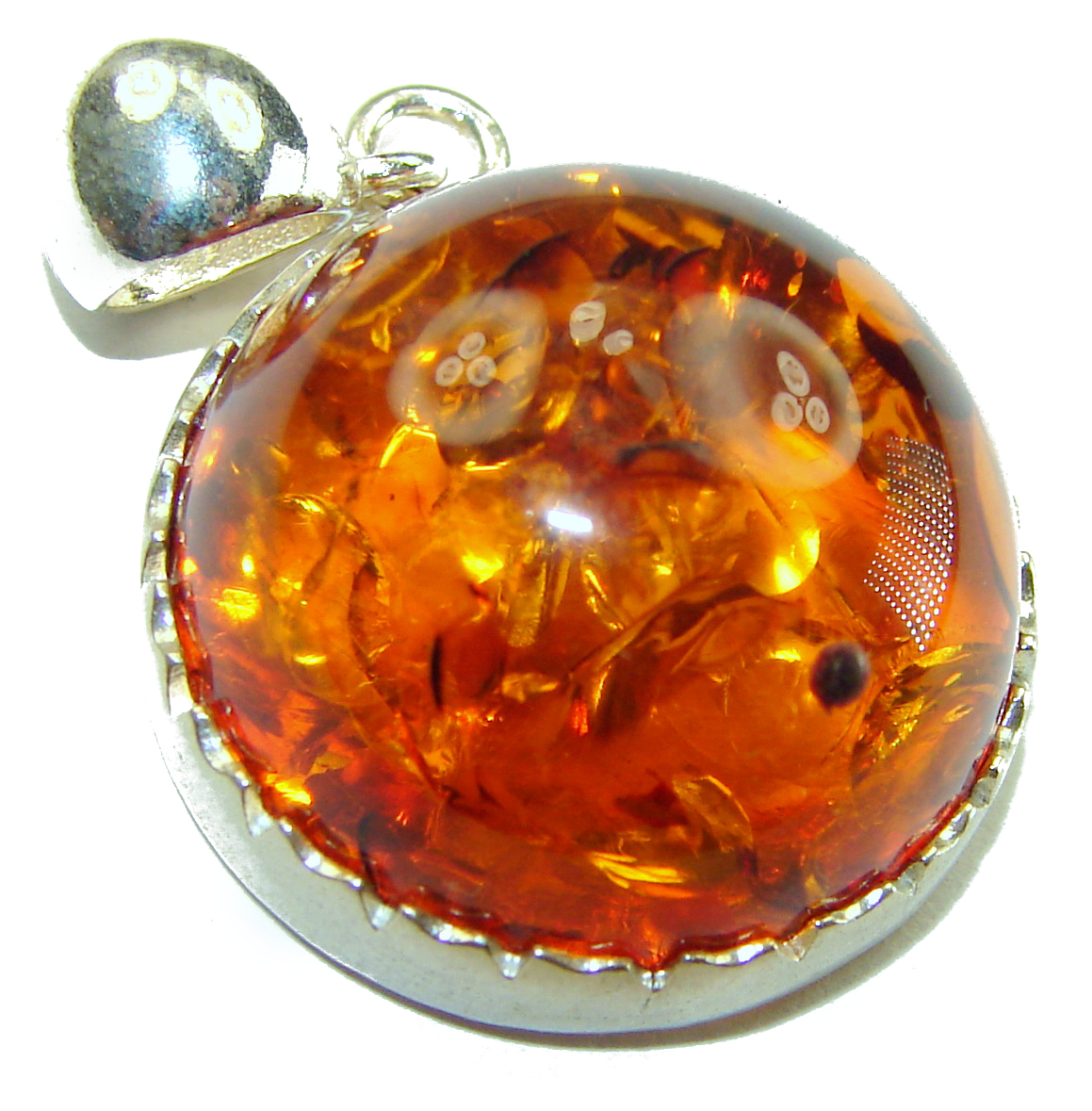 Vintage Beauty authentic Baltic Amber .925 Sterling Silver handcrafted pendant