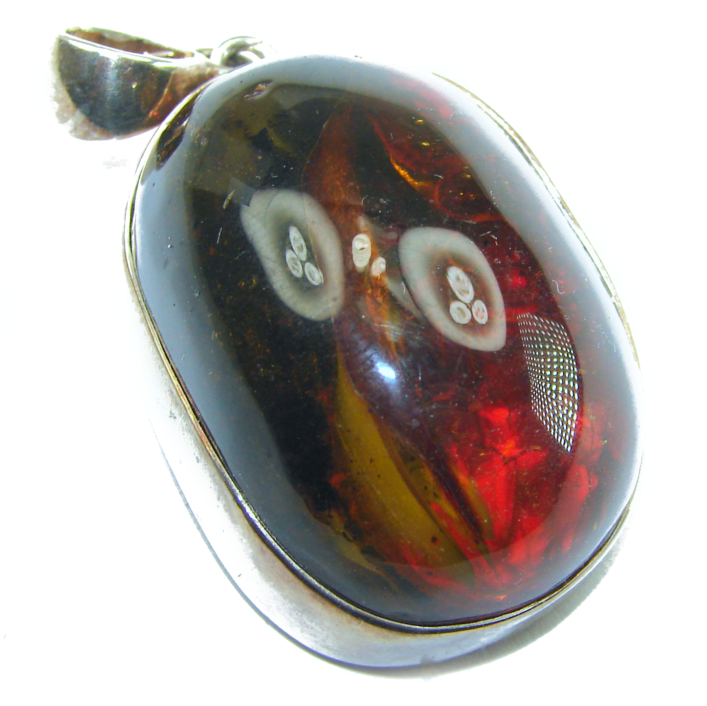 Vintage Beauty authentic Baltic Amber .925 Sterling Silver handcrafted pendant
