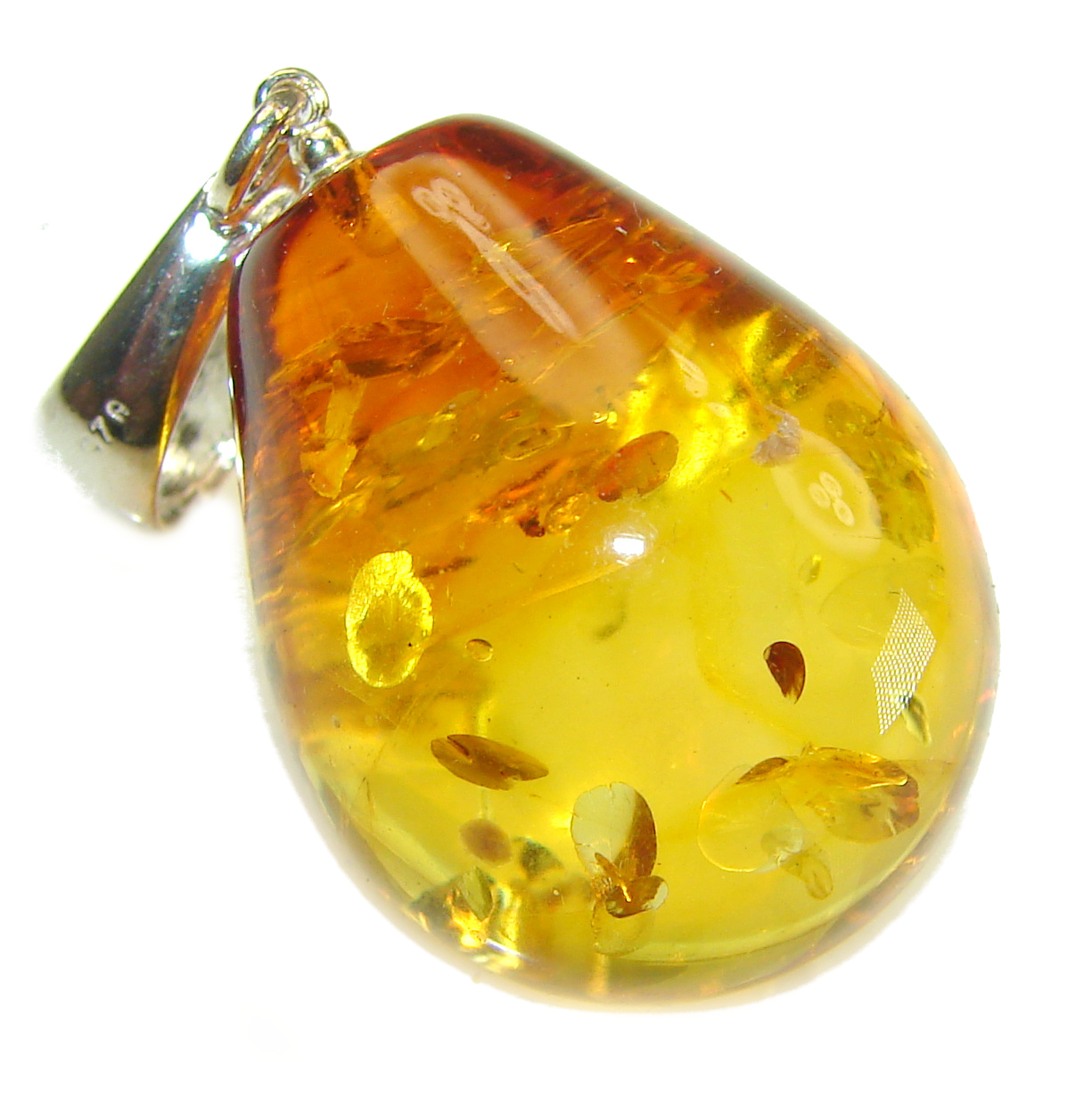 Vintage Beauty authentic Baltic Amber .925 Sterling Silver handcrafted pendant