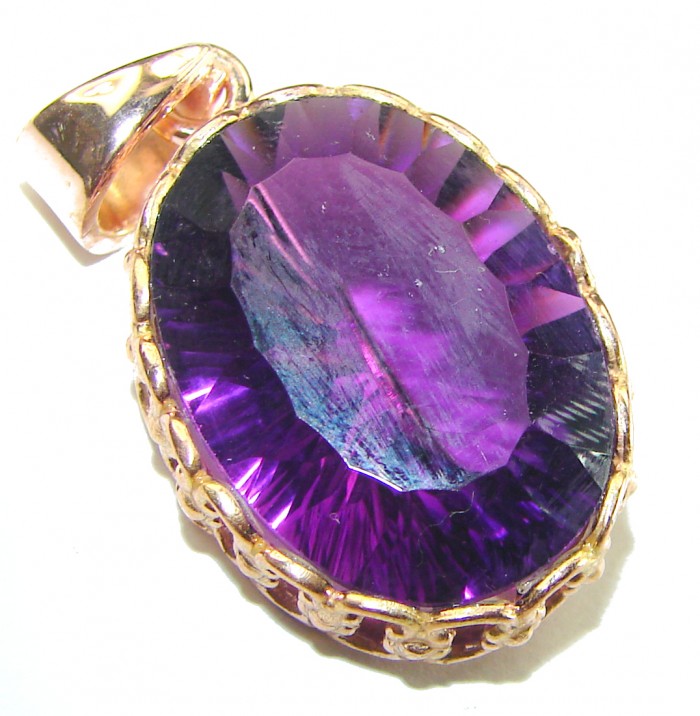 18.6 carat Perfect faceted Amethyst .925 Sterling Silver handcrafted Pendant