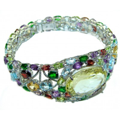 Spectacular Lemon Quartz .925 Sterling Silver handcrafted bracelet