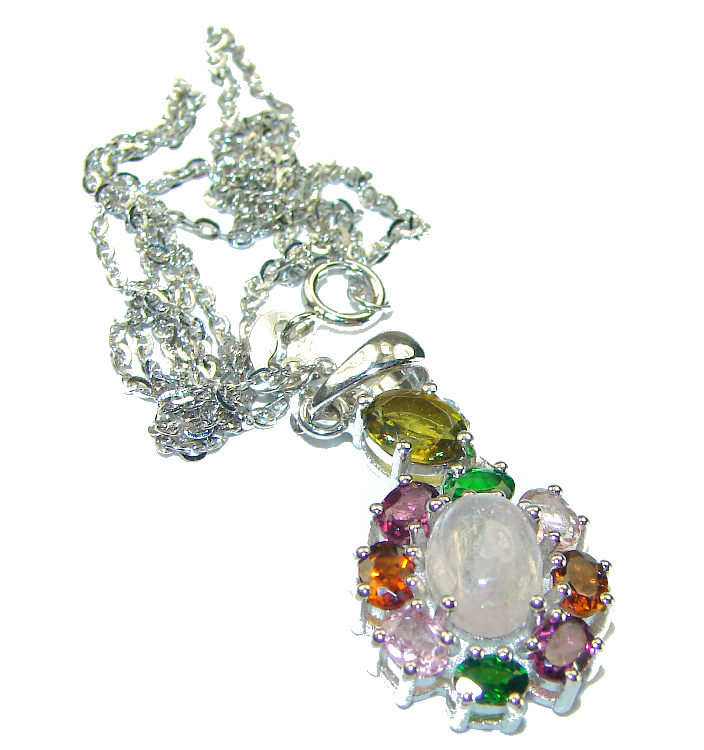 Angel's Charm Morganite .925 Sterling Silver handmade Necklaces
