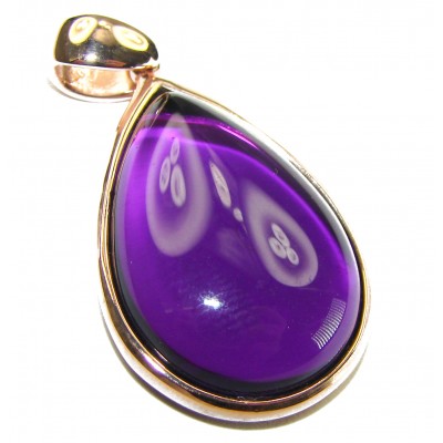 Vintage Design Amethyst 14K Rose Gold over .925 Sterling Silver handcrafted Pendant