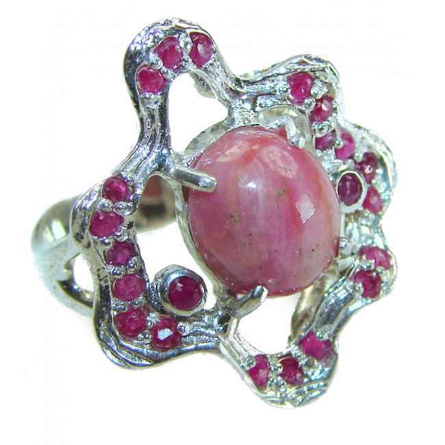 Great quality unique Ruby .925 Sterling Silver handcrafted Ring size 7 3/4