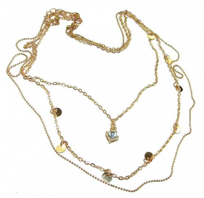Multilayer Necklace Gold over .925 Sterling Silver handcrafted necklace