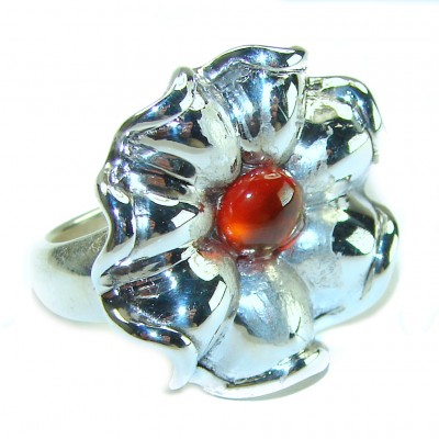Natural Beauty Garnet .925 Sterling silver Italy Made ring s. 7