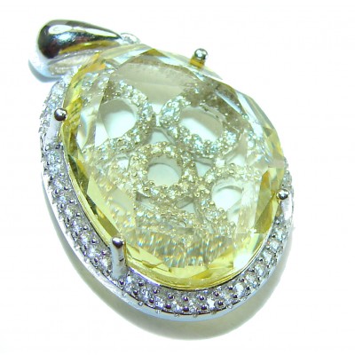 Splendid 10.5 carat Citrine .925 Sterling Silver Handcrafted handmade Pendant