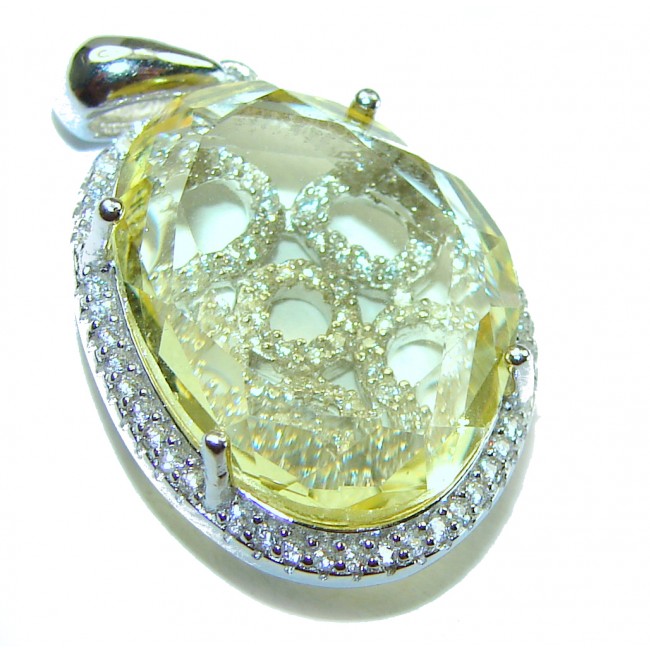 Splendid 10.5 carat Citrine .925 Sterling Silver Handcrafted handmade Pendant