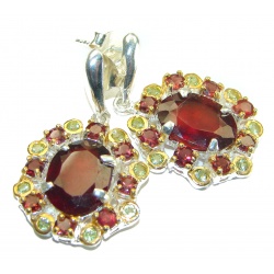 Born to Glam authentic 8.5 carat Ruby 2 tones .925 Sterling Silver handcrafted earrings