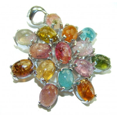 Fernanda - Authentic 20.5 carat Brazilian Tourmaline .925 Sterling Silver handcrafted Pendant