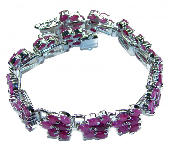Emily 142.2 carat authentic Ruby .925 Sterling Silver handcrafted Statement Bracelet