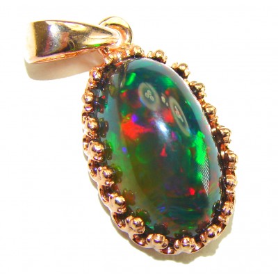 Milky Way 9.7 carat Authentic Black Opal 18K Gold over .925 Sterling Silver handmade Pendant