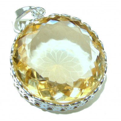 Golden Sun 29.3 carat Lemon Quartz .925 Sterling Silver handcrafted pendant