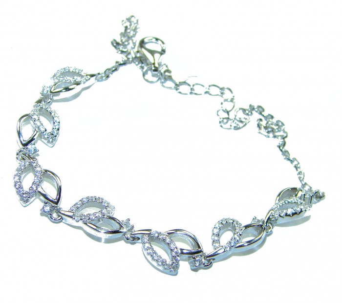 Dazzling Star Exclusive White Topaz .925 Sterling Silver handcrafted .925 Sterling Silver Bracelet