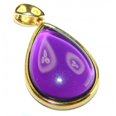Beautiful Simplicity 14.5 carat Amethyst 14K Gold over .925 Sterling Silver handcrafted Pendant
