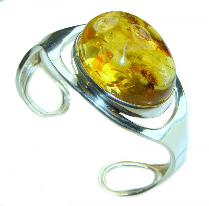 Classy Design Genuine AAAAA QUALITY Baltic Amber .925 Sterling Silver handamde Bracelet / Cuff