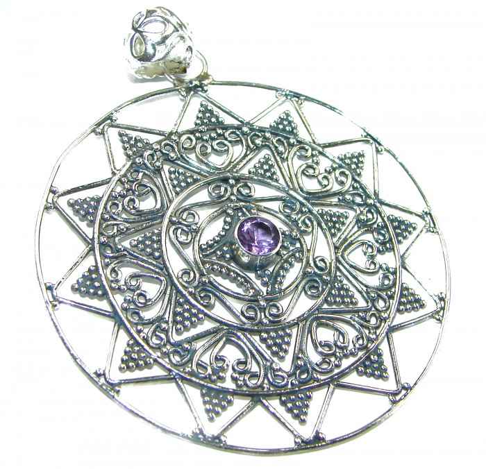 Purple Treasure Amethyst .925 Sterling Silver BALI handcrafted Pendant