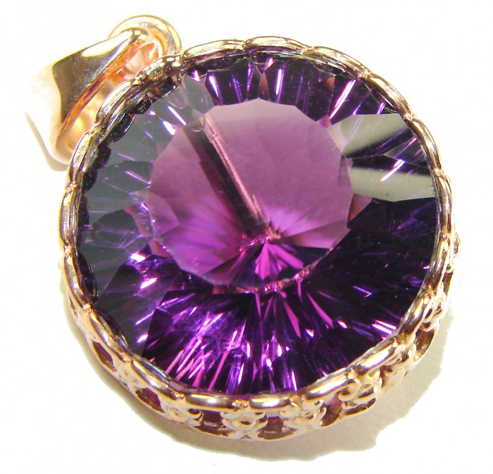 Vintage Design Amethyst 14K Gold over .925 Sterling Silver handcrafted Pendant