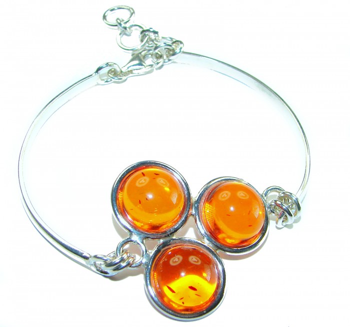 Excellent Baltic Amber .925 Sterling Silver entirely handcrafted Bracelet