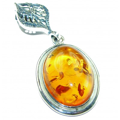 Excellent Baltic Amber .925 Sterling Silver entirely handcrafted PENDANT