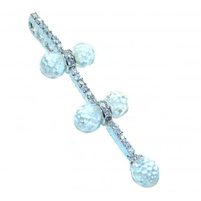 Vintage style- genuine 8.5 carat White Topaz .925 Sterling Silver handmade Pendant