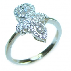 Exclusive 4.9 carat White Topaz .925 Sterling Silver handcrafted ring size 8