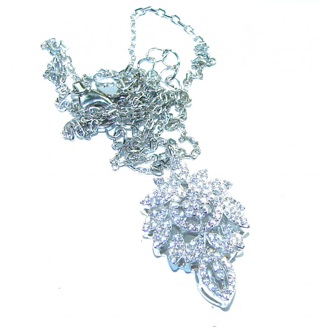 White Snake genuine 8.1 carat White Sapphire .925 Sterling Silver handmade necklace