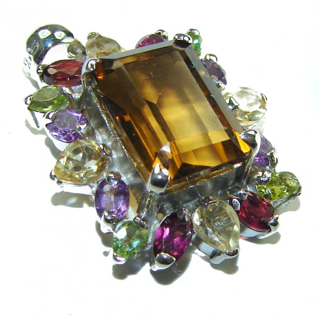 14.5 carat Smoky Topaz .925 Sterling Silver handmade Pendant