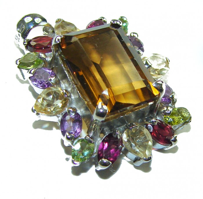 14.5 carat Smoky Topaz .925 Sterling Silver handmade Pendant
