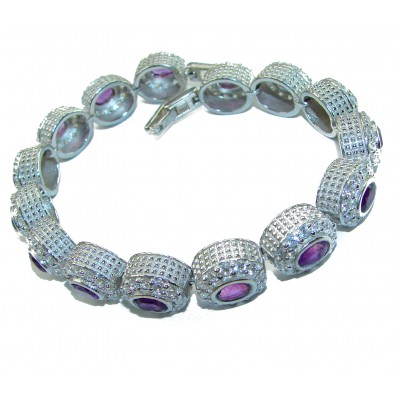 Purple Treasure 49.9 carat Authentic Amethyst .925 Sterling Silver handcrafted Bracelet