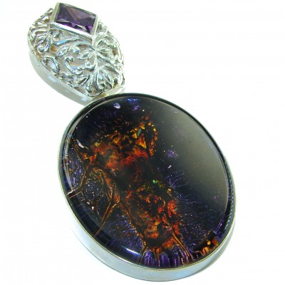 Maroccan Night Dichroic Glass .925 Sterling Silver handcrafted pendant