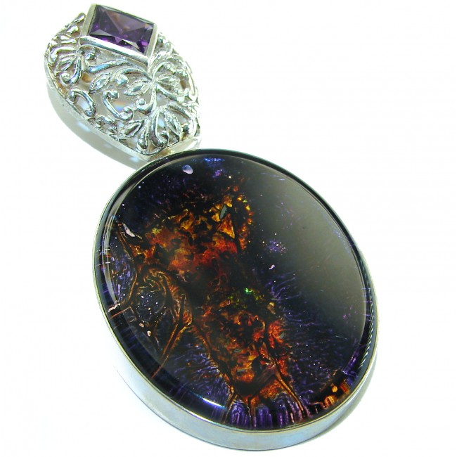 Maroccan Night Dichroic Glass .925 Sterling Silver handcrafted pendant