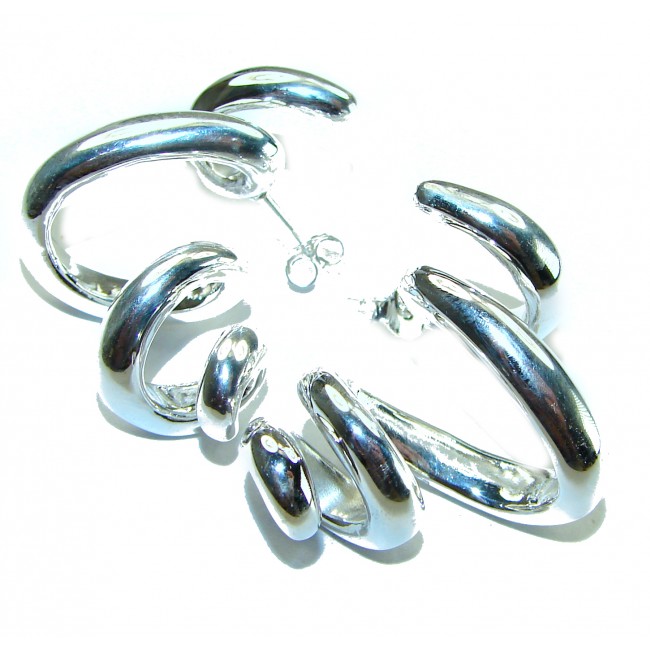 Snakes Italy made .925 Sterling Silver handcrafted Earrings