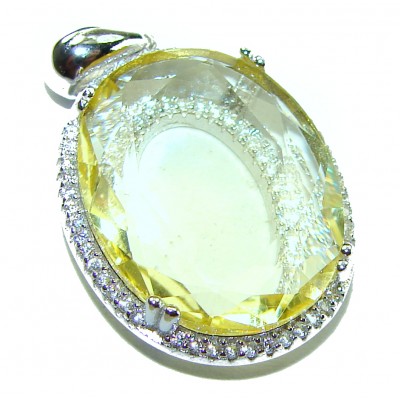 Splendid 12.5 carat Citrine .925 Sterling Silver Handcrafted Statement pendant