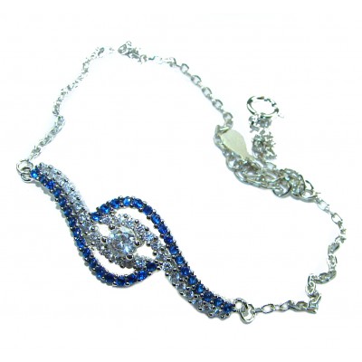 Luxurious 10.4 carat Sapphire .925 Sterling Silver handcrafted Bracelet