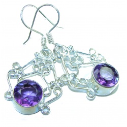 4.8 carat Amethyst .925 Sterling Silver Handcrafted earrings