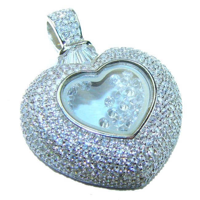 10.5 carat Angel's Heart Aquamarine .925 Sterling Silver Handcrafted pendant