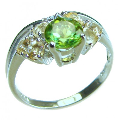 Nature's Love Authentic 0.5 carat Peridot .925 Sterling Silver handmade Ring s. 8 3/4