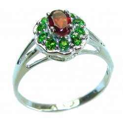 Authentic 0.3 carat Ruby .925 Sterling Silver handmade Ring s. 9