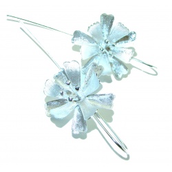 Silver Flowers Italy made .925 Sterling Silver Earrings